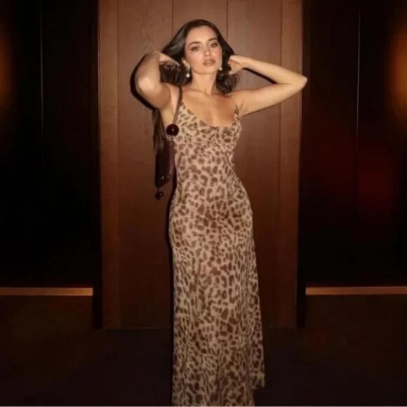 ZARA ANIMAL PRINT TULLE DRESS - Picture 3 of 10